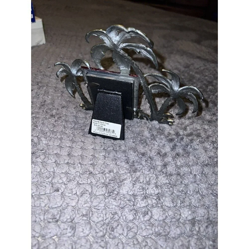 PAPYRUS Palm Tree Enamel Bejeweled Picture Frame 2” X 3”